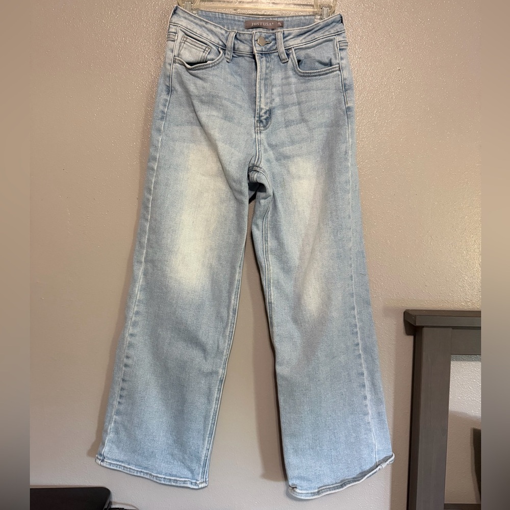 Just USA Light Blue High-Rise Straight Leg Jeans